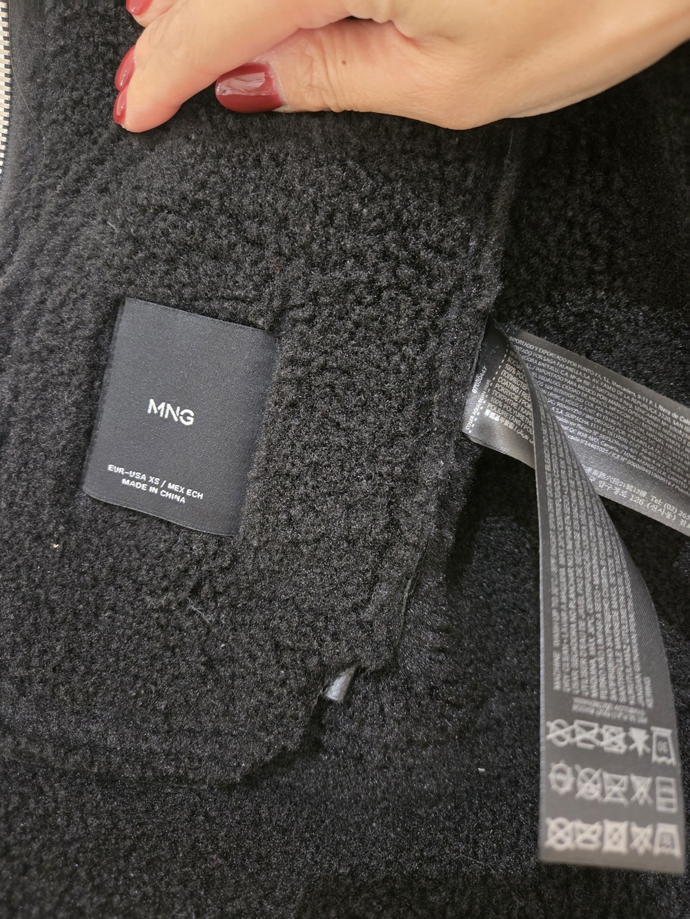 Mango Black Faux Shearling Leather aviator Jacket - Picture 4 of 6